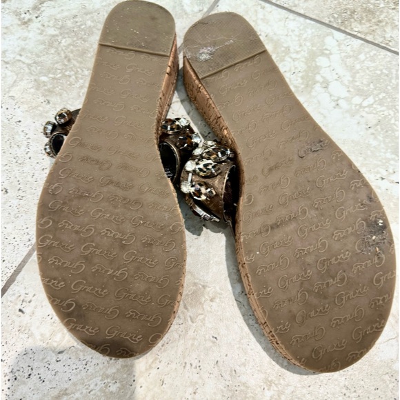 Cute Leopard Crystal Embellished Size 10 Grazie Womens Sandals - Picture 5 of 5